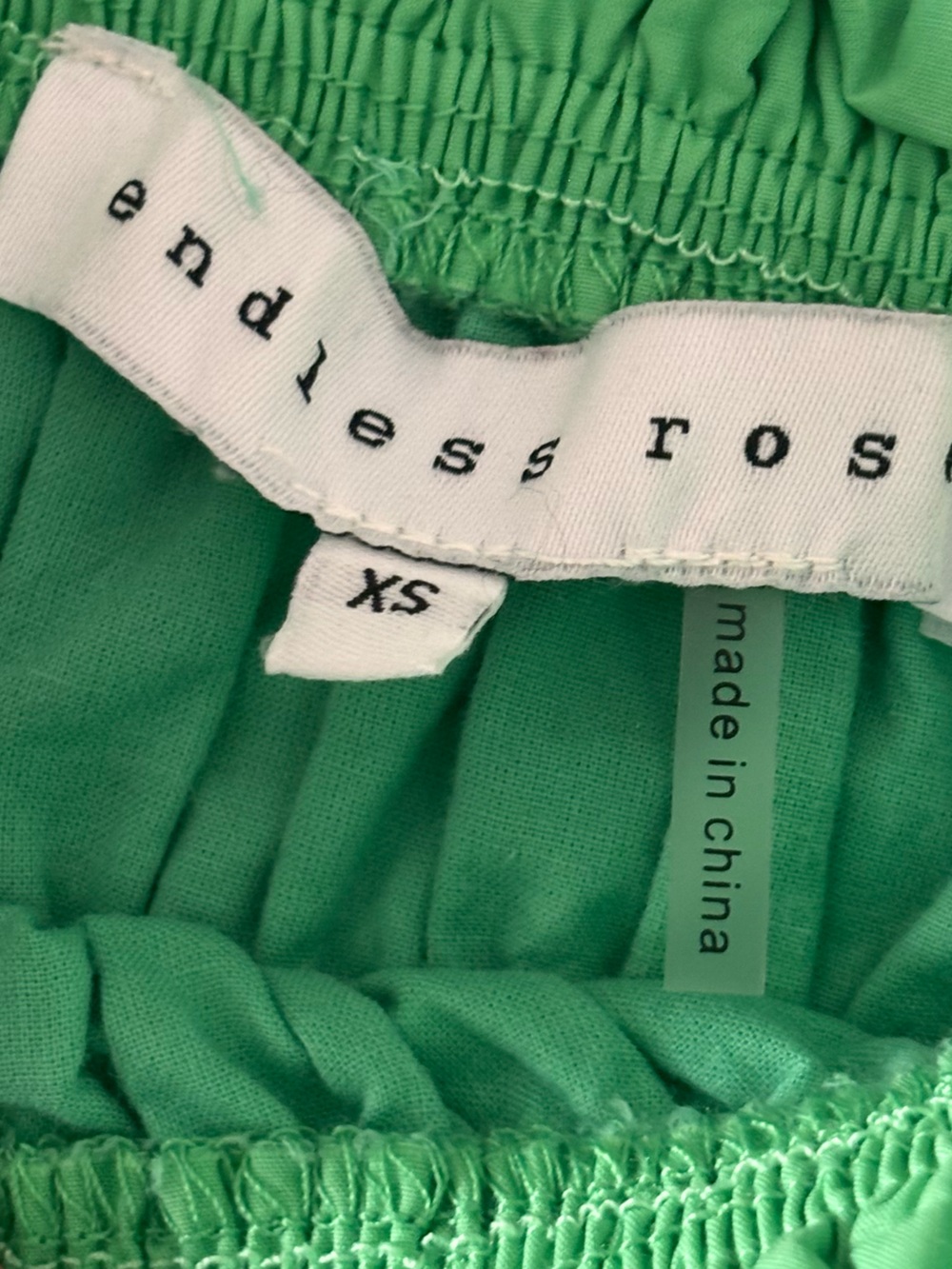 🟣Endless Rose Bright Green Smocked Ruffle Crop Top - Picture 5 of 11